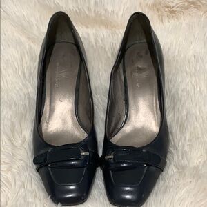 Worthington Blue Heels with Decorative Toe Detail